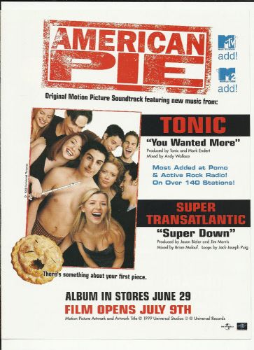 Tonic you wanted  trade ad poster for american pie cd tara reid alyson hannigan