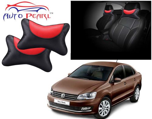 Premium Make Black&amp;Red Car Neck Cushion/Neck Pillow 2 PCS. For -Volkswagen Vento