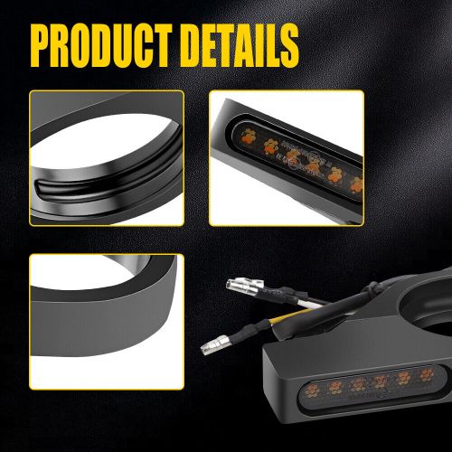 2x motorcycle smoke led sequential turn signals indicator running light drl eou