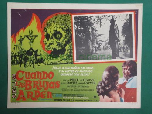 The conqueror worm horror vincent price skull monster mexican lobby card 2