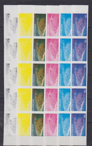 I39. 5x st.vincent - mnh - nature - colour proof - imperf