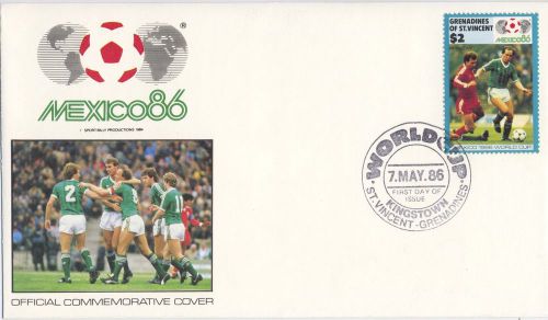 Commemorative cover mexico 86 fdi kingston st. vincent postmark 1986