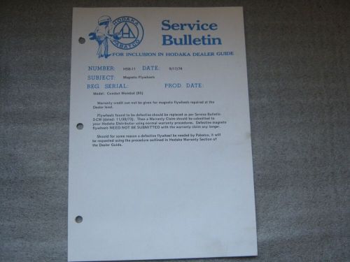 Service bulletin magneto flywheels combat wombat (95) hodaka dealer guide ahrma