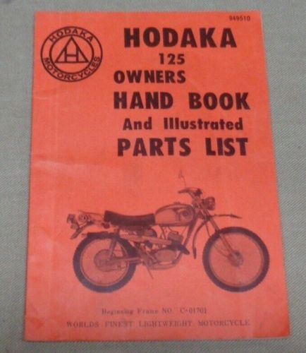 Vintage 1970&#039;s hodaka 125 motorcycle owners hand book &amp; parts list