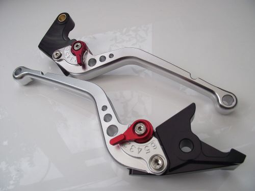 Hyosung GT250R (2006-2010), CNC levers set long silver/red adjusters, F8/H8