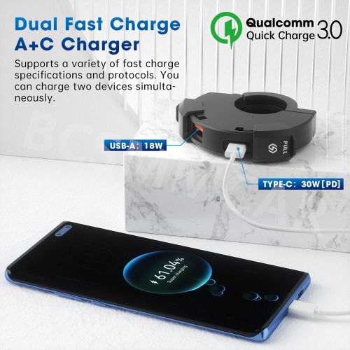 Waterproof qc3.0 fast charging usb charge adapter mount for motorcycle handlebar