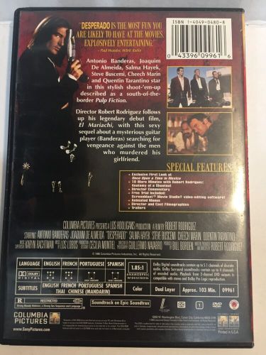 Desperado special edition dvd ships free same day with tracking