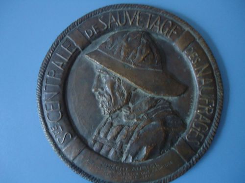 Vintage rare relief plaque France H.DROPSY - VINCENT AURIOL