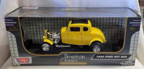 Vintage motor max american classics 1932 ford hot rod 1:18 diecast car-new w/box