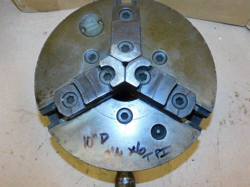 Cushman 10&#034; 3-JAW Scroll Lathe Chuck with 2 1/4 - 6TPI Mount Plate LOT #2