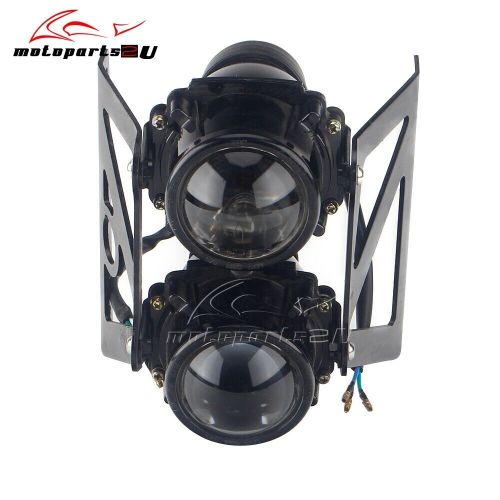 Dual Sport Motorcycle Twin Headlight Projector Light with Bracket For Harley