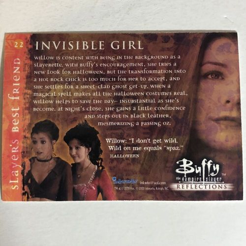 Buffy the vampire slayer trading card #22 alyson hannigan sarah michelle gellar