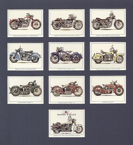 CLASSIC AMERICAN MOTOR CYCLES Collectors Card Set - Harley-Davidson Indian Bikes