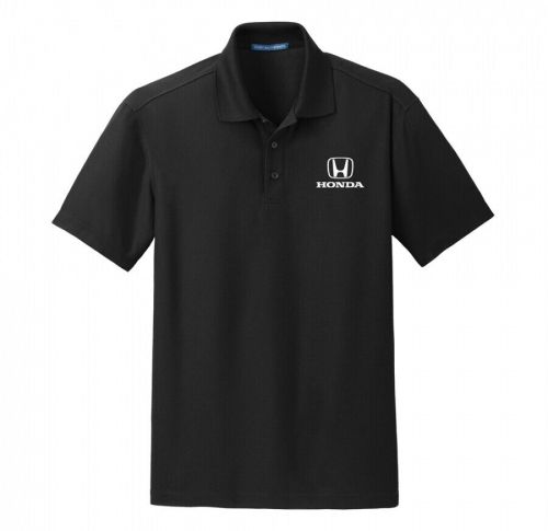 Honda black classic grid performance polo