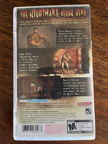 Silent hill origins (psp /  playstation portable, 2007) cib