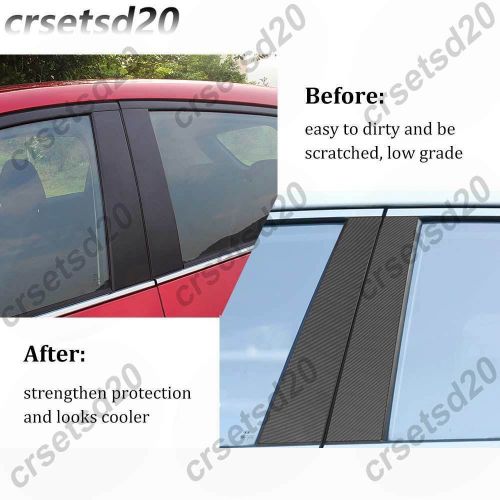 Carbon Fiber For VW Jetta A7 Vento Window Door Column BC Pillars Post Cover Trim