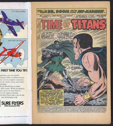 Super-villain team-up dr. doom sub-mariner #3 dec 1975 &amp; #4 feb 1976 uk price