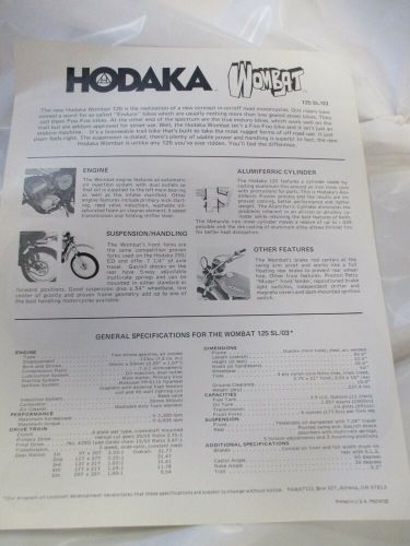 Vintage hodaka 125 wombat  new dealers sale lit  mint perfect