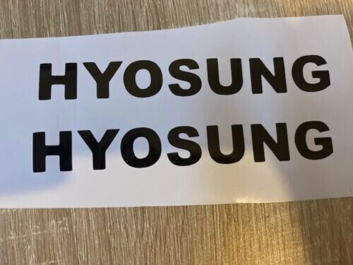 Hyosung tank fairing stickers x 2 gold more colors available