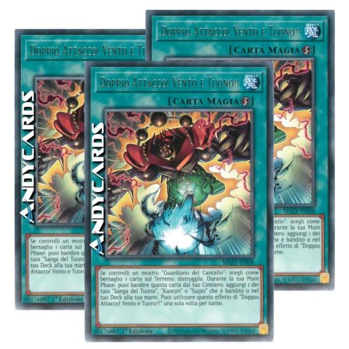 3x DOUBLE ATTACHMENT! WIND AND THUNDER!!  Rare  MAZE IT008  1Ed  Yugioh! ANDYCARDS-