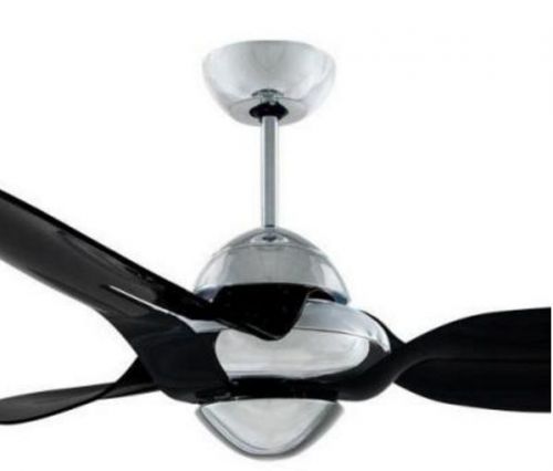 Vento Clover 54 in. Indoor Chrome Ceiling Fan with 3 Translucent Black Blades