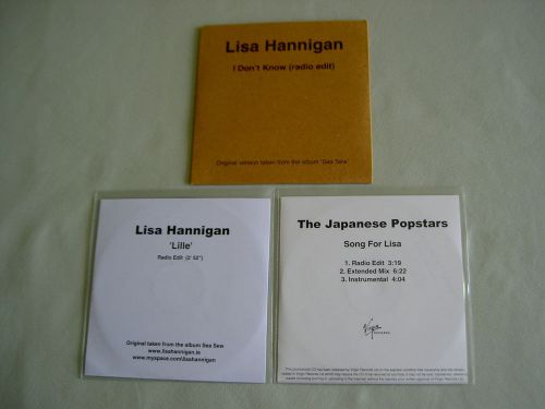 LISA HANNIGAN job lot of 3 promo CD singles I Don&#039;t Know The Japanese Popstars