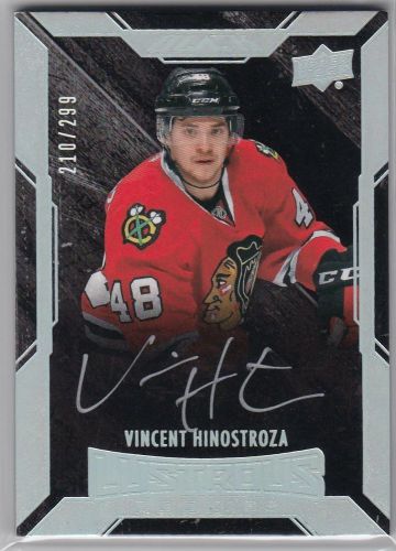 2015-16 UD BLACK LUSTROUS ROOKIES VINCENT HINOSTROZA AUTOGRAPH RC 210/299