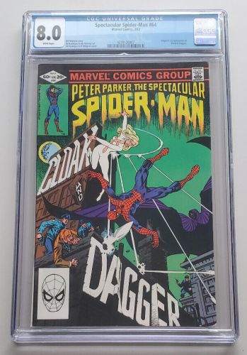 Spectacular Spider-Man #64 - Marvel 1982 - 1st App Cloak And Dagger - CGC 8.0