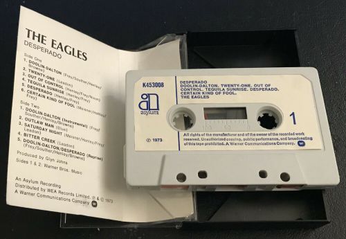 The eagles-desperado-1st issue uk 1973 asylum cassette-paper labels-rare