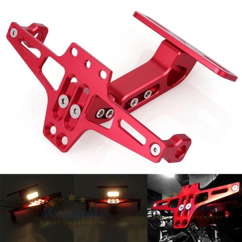 Adjustable motorcycle tail tidy license plate holder fender eliminator led light