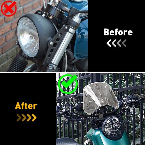 5-7&#034; Motorcycle Clear Universal Headlight Fairing Windshield Windscreen Shield