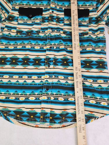 Vintage Desperado Western Shirt Pearl Men&#039;s Small Snap Yoke Aztec Cowboy New