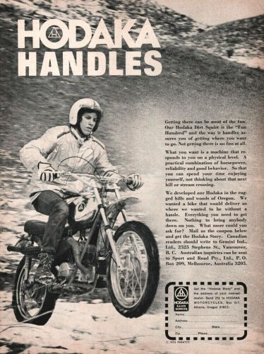 1974 hodaka dirt squirt - vintage motorcycle ad