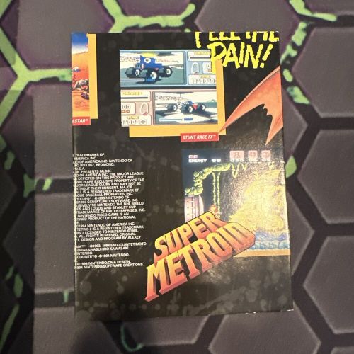 Snes super nintendo super metroid cib complete in box manual inserts and booklet