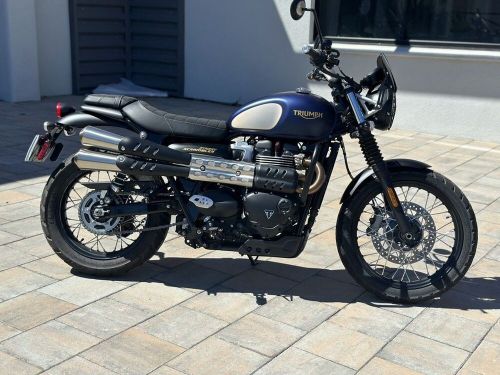 2022 Triumph Street Scrambler Gold Line Matte Pacific Blue