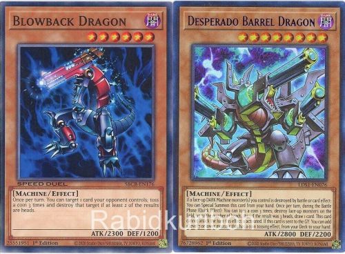 Yugioh Desperado Barrel Dragon (Ultra Rare) + Blowback Dragon Set