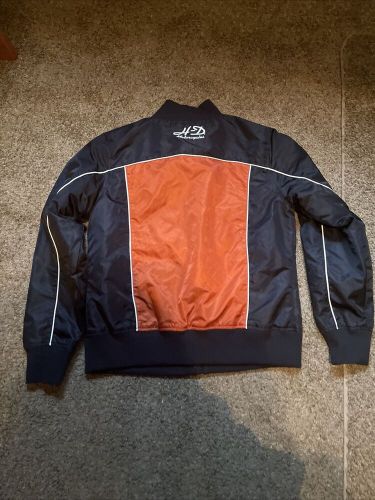 Harley-Davidson Mens Black &amp; Orange Embroidered Nylon Jacket XL