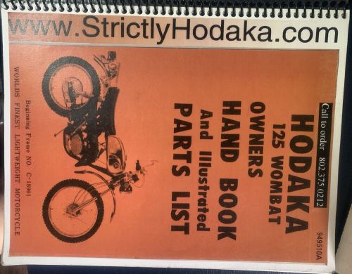 Hodaka 125 Wombat Owners Manual Handbook &amp; Part List