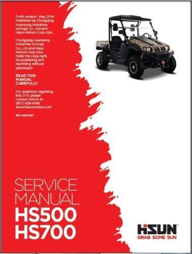 Hisun hs500 hs700 service, owners &amp; parts cd coleman bennche msu qlink cub cadet