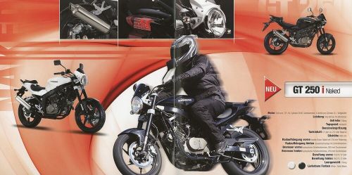 Hyosung Prospekt 2010 D GT650iR GT650i GT250i Aquila GV 650 250 brochure-