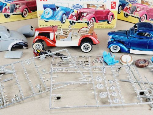 Vintage (1961) 3 - AMT 36 Ford Customizing Kit #36-149 1/25 Cars (Started)+Parts