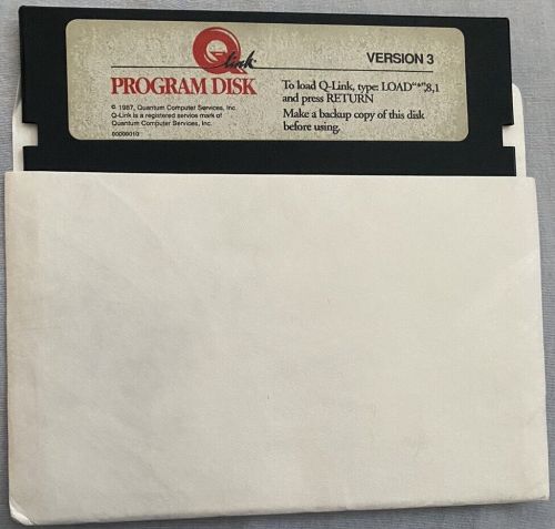 Qlink Program Disk Version 3 Commodore 64 C64 5.25&#034; Floppy Disk