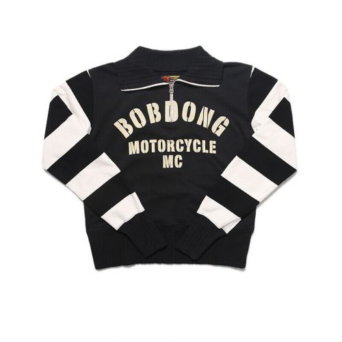 BOB DONG Motorcycle Desperado Half Zipper Short Sweatshirts For Men Pullover