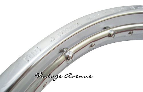 Genuine original chrome steel rear d.i.d. did wheel rim 17 x 1.85 (36holes)