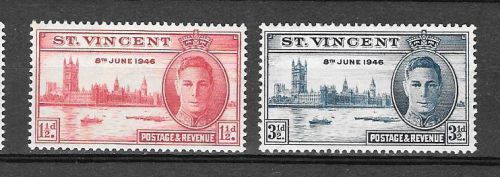 ST. VINCENT GEORGE V1 1946 VICTORY SET N.H.M.