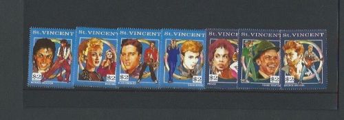 St vincent 1991 famous entertainers sg 1820/7 (missing sg 1827)