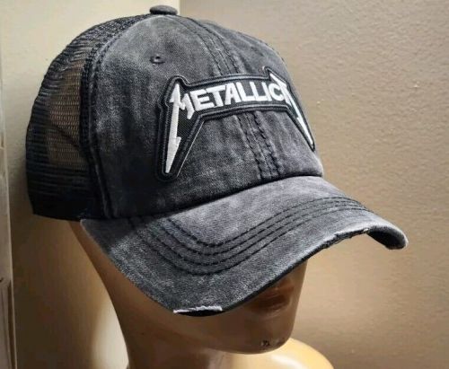 Metallica Trucker Hat Distressed Baseball Cap Black Mesh METALLICA HAT