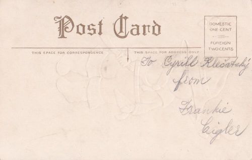 Valentine Postcard 1910 Little Boy Desperado Gun Knife Writing but Unmailed
