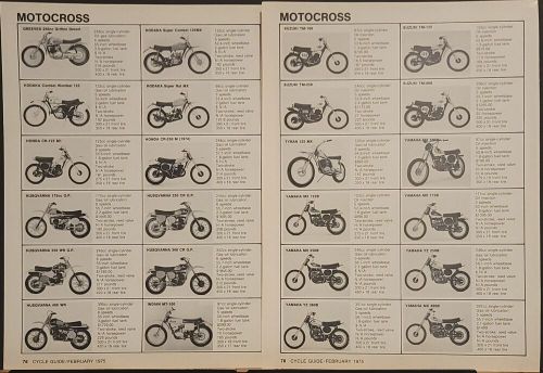 1975 4p Motocross Line Up Specs Husqvarna Indian Hodaka Combat Rat Ossa Penton