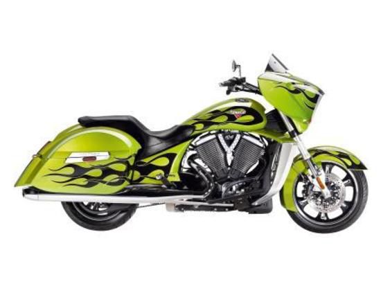 2013 victory cross country - antifreeze green with black flame 